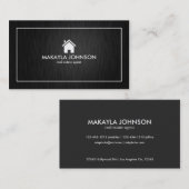 Elegant en modern zwart en goudonroerend goed visitekaartje (Voorkant / Achterkant)