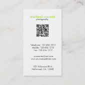 Elegant en modern, zwart en kalkgroen visitekaartje (Achterkant)