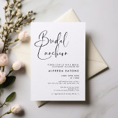 Elegant en modern zwart-wit Bridal luncheon Kaart