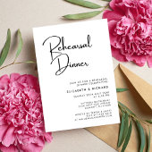 Elegant en modern zwart-wit repetitiediner kaart