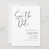 Elegant en modern zwart-wit sparen de datum save the date (Voorkant)