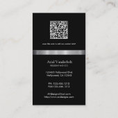 Elegant en modern zwart-zilver-Visitekaartjes Visitekaartje (Achterkant)