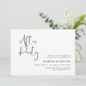 Elegant en moderne bruiloft na feest kaart (Staand voorkant)