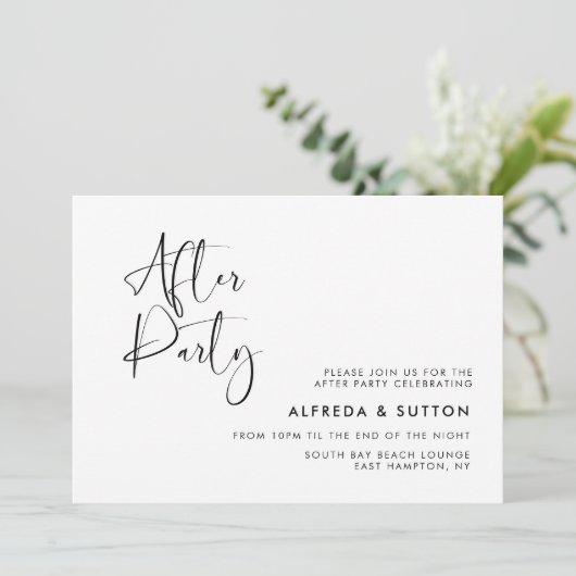 Elegant en moderne bruiloft na feest kaart (Staand voorkant)