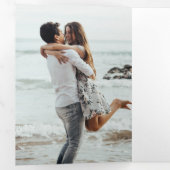 Elegant en moderne foto van zwart-wit huwelijk drieluik uitnodiging (Binnenzijde eerst)