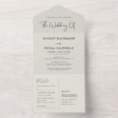 Elegant en moderne groene bruiloft all in one uitnodiging (Binnen)