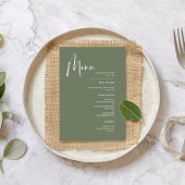 Elegant en moderne groene bruiloft menu