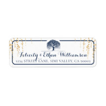 Elegant en moderne marine en gouden wilde bomen