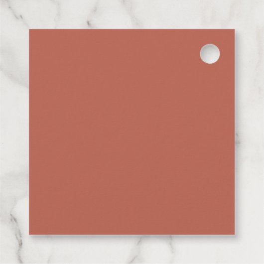 Elegant en moderne terracotta bruiloft bedankjes labels (Achterkant)