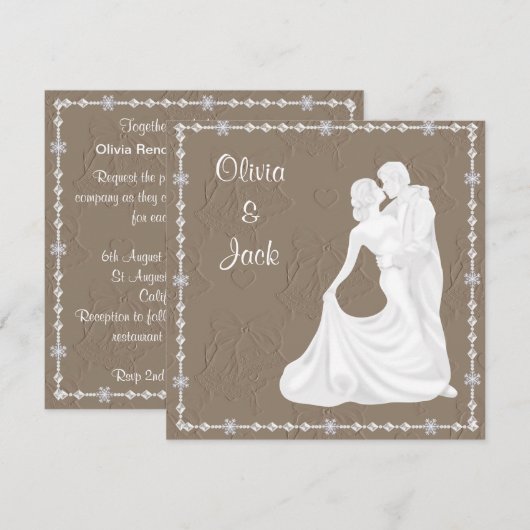 ELEGANT EN MODERNE WEDING INVITATIE KAART (Voorkant / Achterkant)