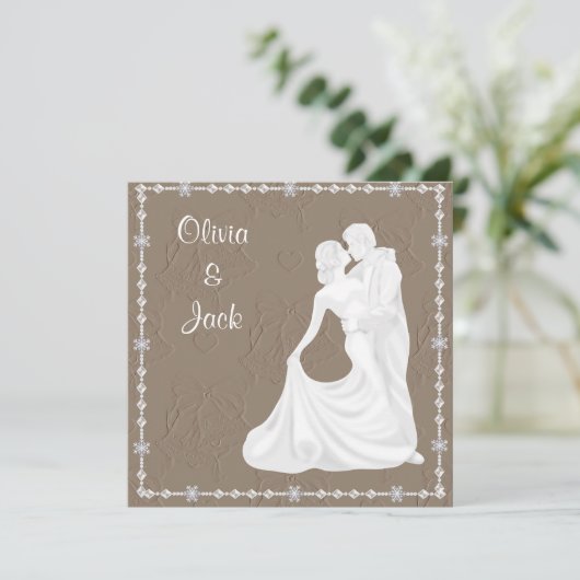 ELEGANT EN MODERNE WEDING INVITATIE KAART (Staand voorkant)