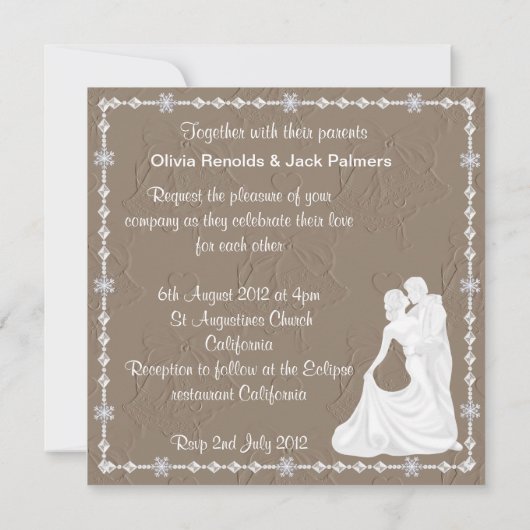 ELEGANT EN MODERNE WEDING INVITATIE KAART (Achterkant)