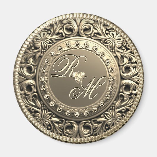 Elegant en mooi monogram magneet (Voorkant)