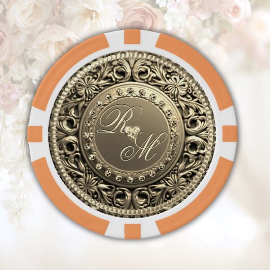 Elegant en mooi monogram poker chips