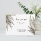 Elegant en Natural Palm Leaves RSVP Kaartje (Staand voorkant)