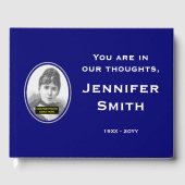 Elegant en Plain Funeral Guestbook; Aangepaste fot Gastenboek (Voorkant)