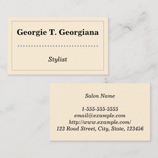 Elegant en Plain Stylist Visitekaartje (Voorkant / Achterkant)