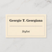 Elegant en Plain Stylist Visitekaartje (Voorkant)