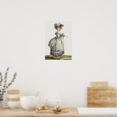 Elegant en prachtig Antiek-Franse Mode Tekening Poster (Keuken)