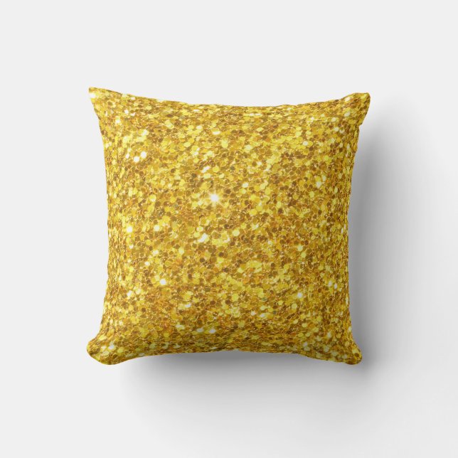 Elegant en prachtig goud glitter patroon kussen (Voorkant)