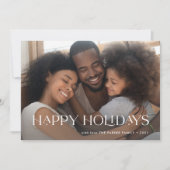 Elegant en Prettige feestdagen | One Photo Navy Bl Feestdagenkaart (Voorkant)