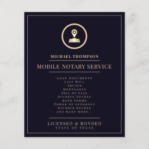 Elegant en professioneel indigoblauw goud flyer