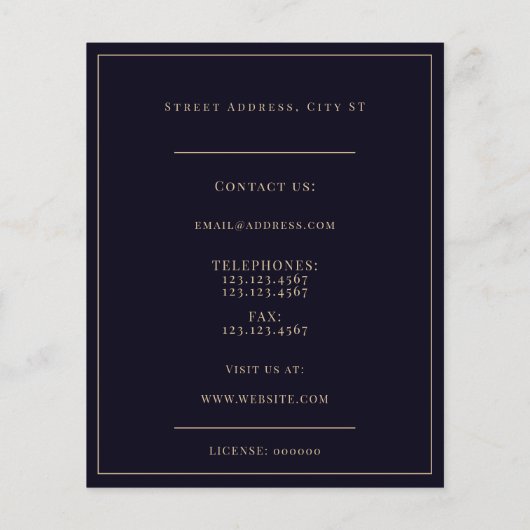 Elegant en professioneel indigogoud flyer (Achterkant)