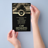 Elegant en professionele auto met details van de f flyer (Hand)