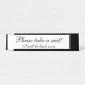 Elegant en respectabel "Ga alsjeblieft zitten!" Bureau Naambordje (Voorkant)