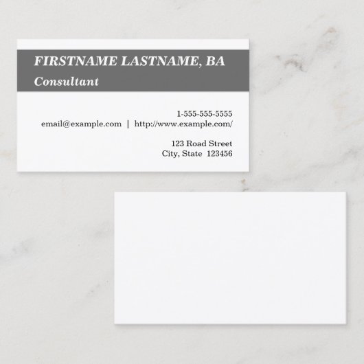 Elegant en Respectable Consultant Visitekaartje (Voorkant / Achterkant)