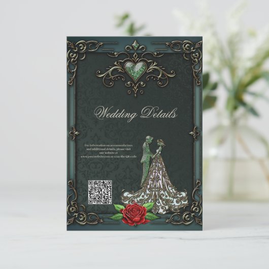 Elegant en romantisch  design. informatiekaartje (Staand voorkant)