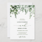Elegant en romantisch groen Ivy en Sage bruiloft Kaart (Voorkant)