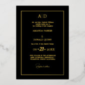 Elegant en romantisch ivoor & Goud Monogram Bruilo Folie Uitnodiging (Voorkant)