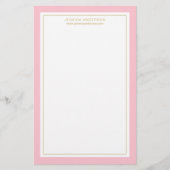 Elegant en roze bruin goud op maat briefpapier (Voorkant)