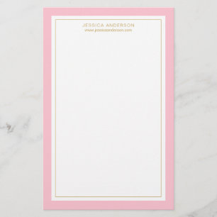 Elegant en roze bruin goud op maat briefpapier