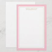 Elegant en roze bruin goud op maat briefpapier (Voorkant / Achterkant)