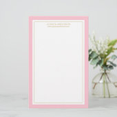Elegant en roze bruin goud op maat briefpapier (Staand voorkant)