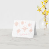 Elegant en  roze snowflakes kerstKaart Kaart (Gele Bloem)