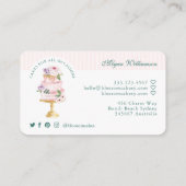Elegant en Roze Waterverf Floral Cake Bakery Visitekaartje (Achterkant)