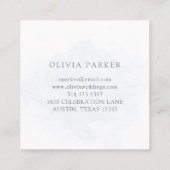 Elegant en Rustic Blue Waterverf Flowers Vierkante Visitekaartje (Achterkant)