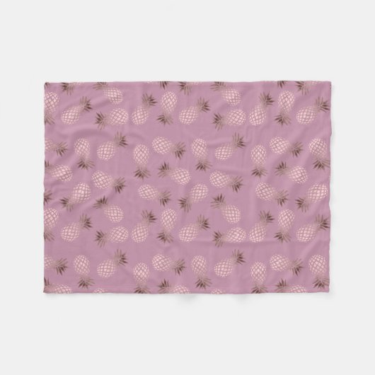 Elegant en schattig roos gouden anananaspatroon fleece deken (Voorkant (Horizontaal))