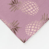 Elegant en schattig roos gouden anananaspatroon fleece deken (Hoek)