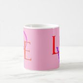 Elegant en Schattige Kleurrijke "LIEFDE" op Lichtr Koffiemok (Center)