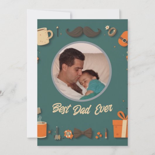 Elegant en Schattige Vaderdag Wenskaart Feestdagenkaart (Voorkant)