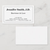 Elegant en schonere barrister bij het Visitekaartj Visitekaartje (Voorkant / Achterkant)