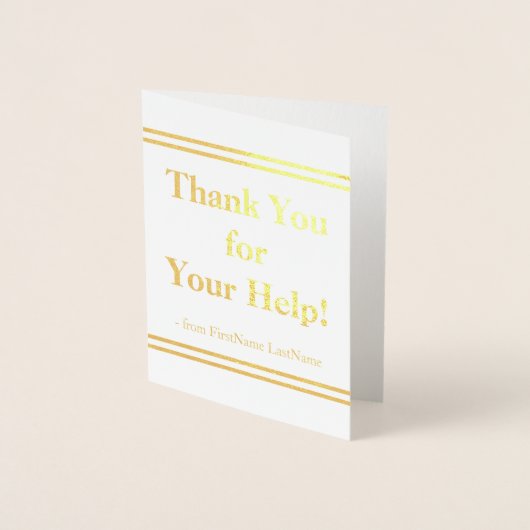 Elegant en schoon "Bedankt voor uw hulp!" Kaart (Voorkant)