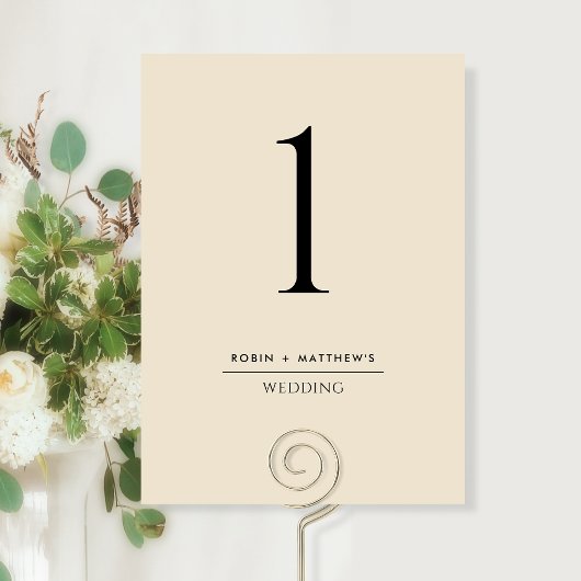 Elegant en Simple Beige Cream Table Number