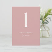 Elegant en Simple Blush Pink Table Number (Staand voorkant)