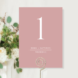 Elegant en Simple Blush Pink Table Number