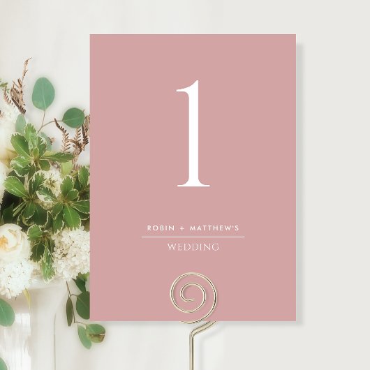 Elegant en Simple Blush Pink Table Number